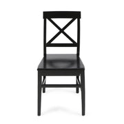 Set of two Noble House Plethora dining chairs with X-shaped back, featuring sleek modern design and sturdy construction.