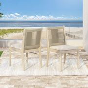 Cordoba - Dining Chair (Set of 2) Comfortable Armless Chairs - Beige - R&R Furniture Gallery (Fountain Valley, CA)