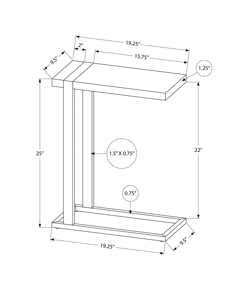Accent Table, C - Shaped, Contemporary & Modern Stylish Design - R&R Furniture Gallery (Fountain Valley, CA)