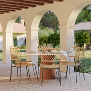 Cynthia - Concrete Indoor / Outdoor Round Dining Table - Travertine - R&R Furniture Gallery (Fountain Valley, CA)