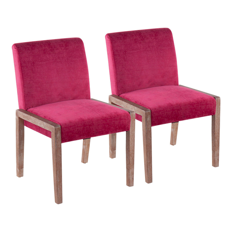 Set of two Lumi Source Carmen contemporary chairs with sleek design and neutral upholstery, perfect for modern living spaces.