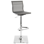 Lumi Source Mirage contemporary adjustable barstool with swivel, bar height (28-30 inches), featuring a sleek modern design and padded seat
