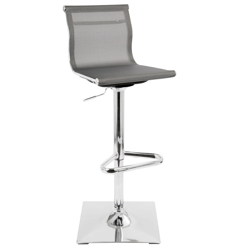 Lumi Source Mirage contemporary adjustable barstool with swivel, bar height (28-30 inches), featuring a sleek modern design and padded seat