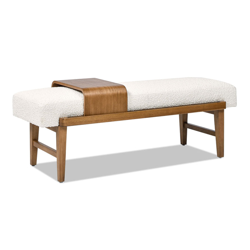 Billie - Modern Telephone Bench With Sliding Shelf - Ivory White - R&R Furniture Gallery (Fountain Valley, CA)