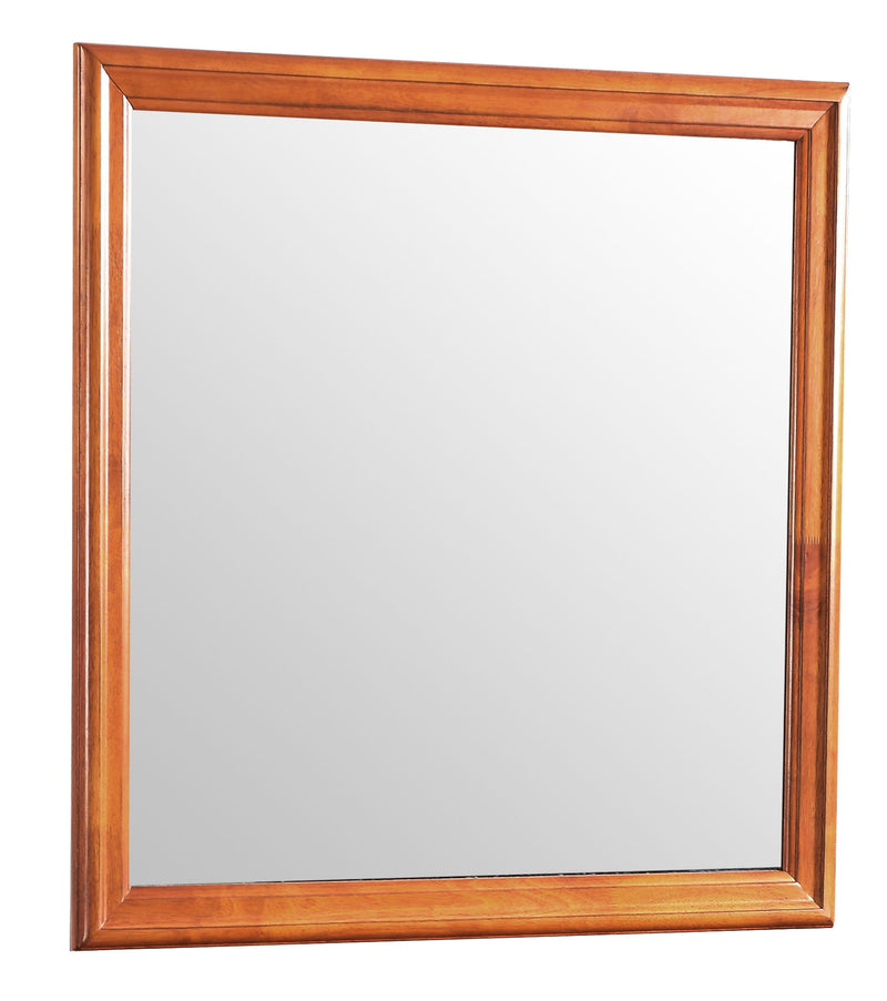 Traditional wall mirror from Glory Furniture with a sleek frame, ideal for any space, reflecting light and enhancing room decor.