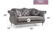 Glory Furniture stylish flared arm stationary loveseat with plush cushions and modern design, perfect for cozy living room seating.