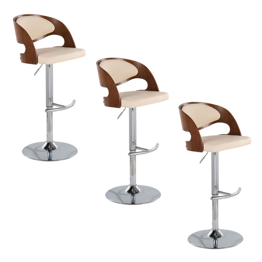 Lumi Source Pino mid-century modern adjustable barstool set with swivel seat and rounded T-footrest, set of 2.