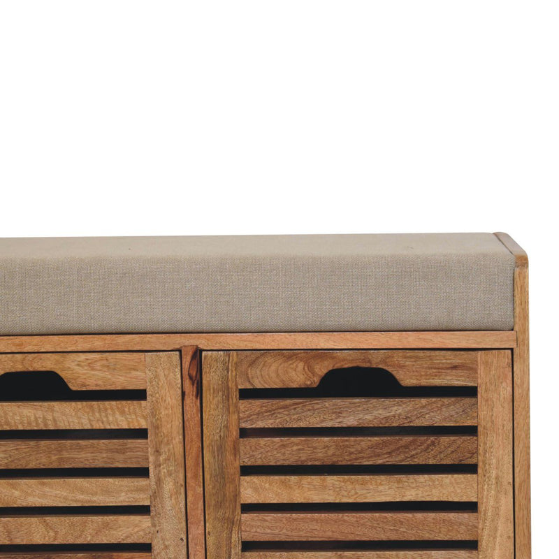 Shutter Shoe Bench, 3 Drawer - Oak - R&R Furniture Gallery (Fountain Valley, CA)