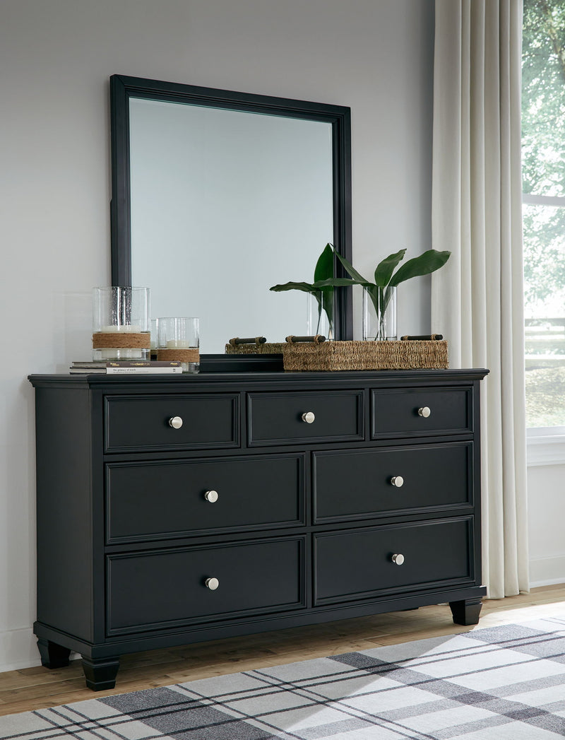 Lanolee - Dresser And Mirror - Black - R&R Furniture Gallery (Fountain Valley, CA)
