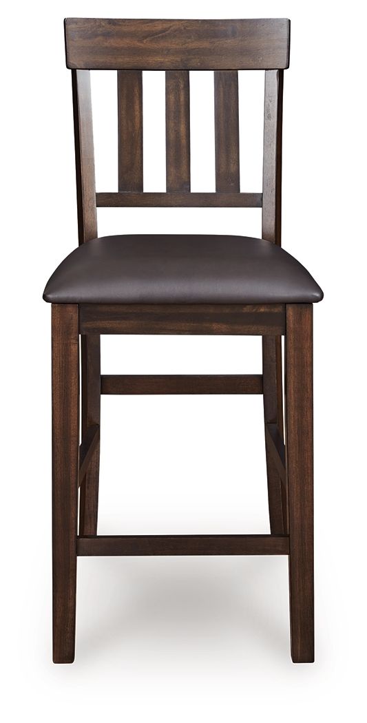 Haddigan - Upholstered Barstool (Set of 2) - Dark Brown - R&R Furniture Gallery (Fountain Valley, CA)