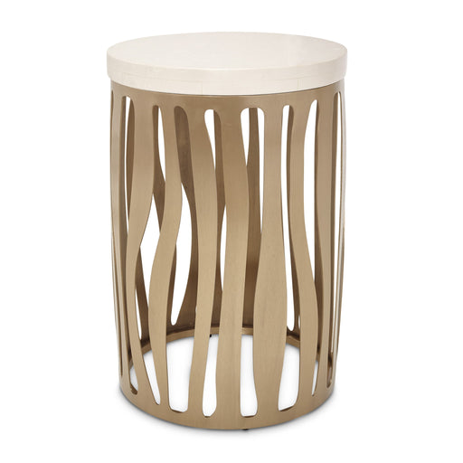 La Rachelle - Round Chairside Table - Chardonnay - R&R Furniture Gallery (Fountain Valley, CA)
