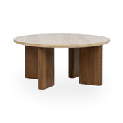 Idella - Travertine Round Table - R&R Furniture Gallery (Fountain Valley, CA)