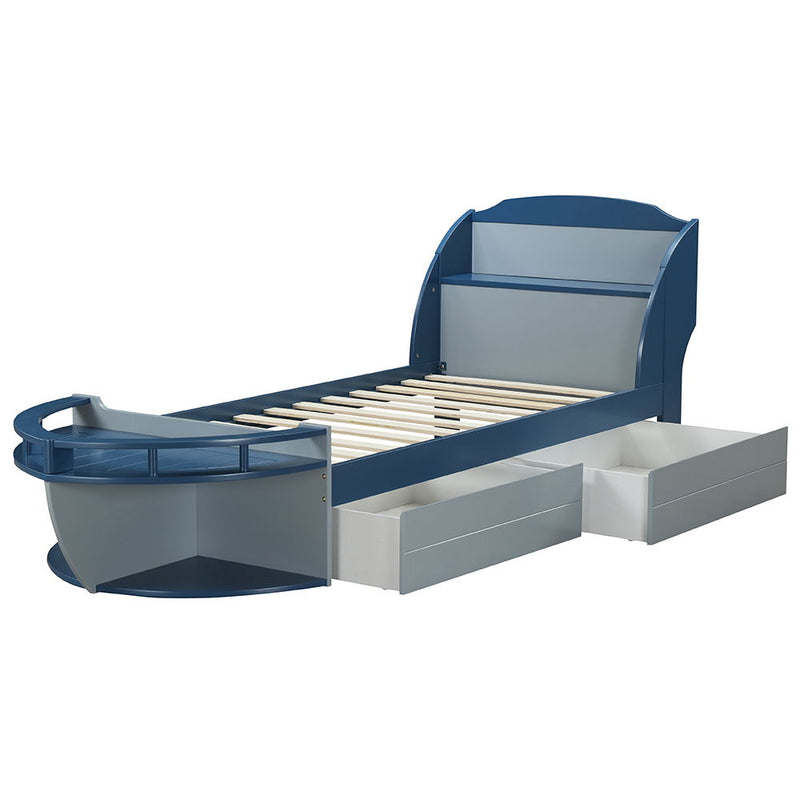 Neptune II - Twin Bed - Gray / Navy - R&R Furniture Gallery (Fountain Valley, CA)