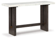 Burkhaus - Sofa Table - White / Dark Brown - R&R Furniture Gallery (Fountain Valley, CA)