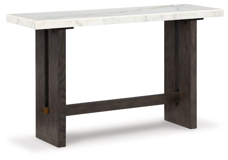 Burkhaus - Sofa Table - White / Dark Brown - R&R Furniture Gallery (Fountain Valley, CA)