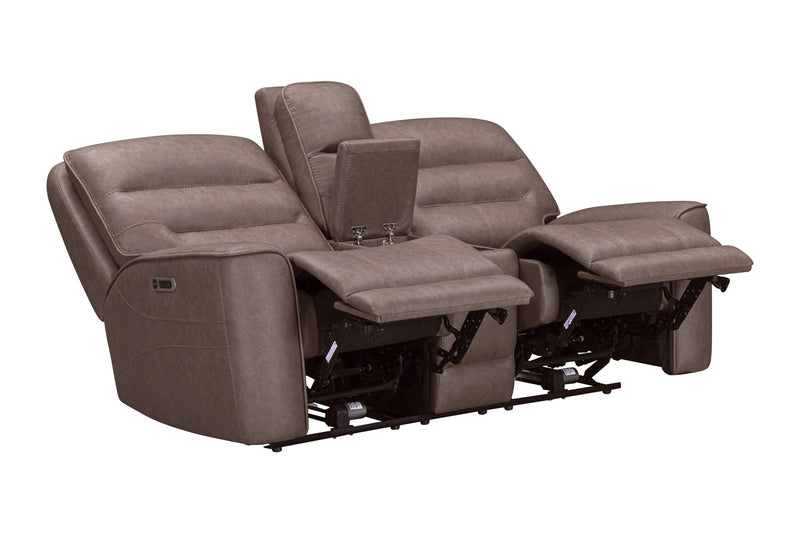 Parker Living Lawson power reclining 3-piece sofa set with plush fabric and modern design for comfortable living room seating.