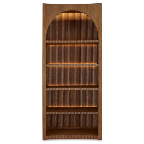 High Light - Lighted Bookcase - Woodtone