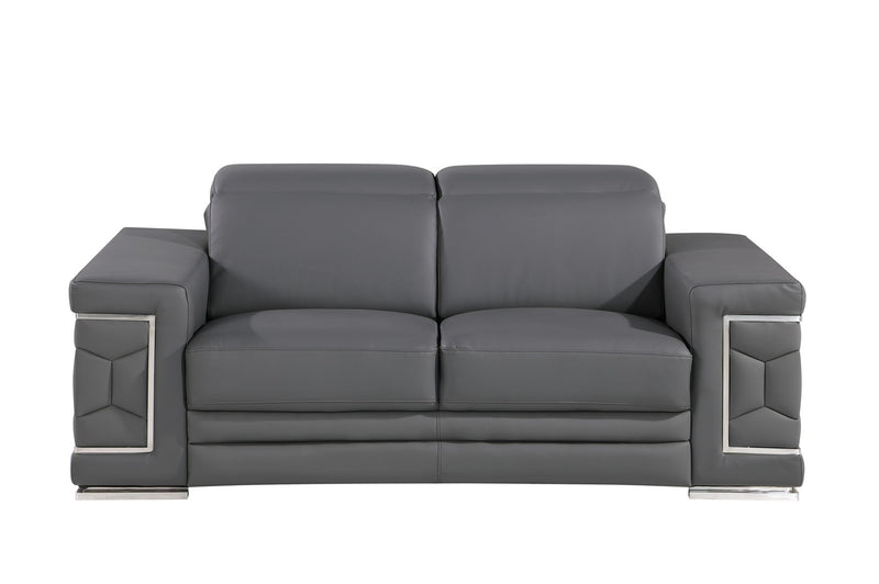 296 - Genuine Leather Loveseat - R&R Furniture Gallery (Fountain Valley, CA)