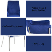 Cambrie - Side Chair (Set of 2) - Blue Velvet & Mirrored Silver - R&R Furniture Gallery (Fountain Valley, CA)