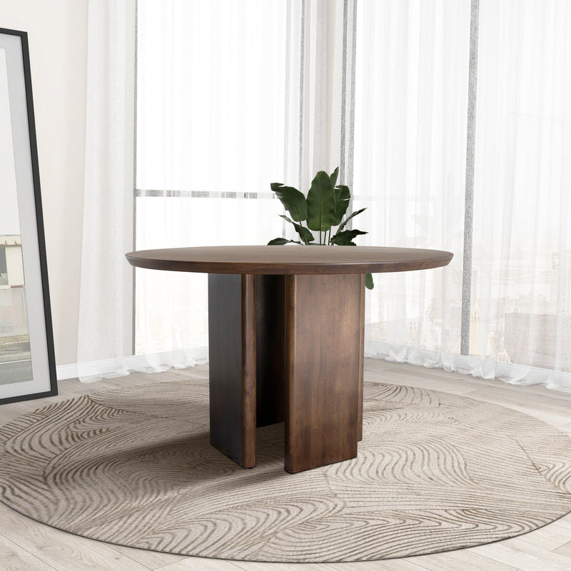 Alden - Round Dining Table - Walnut - R&R Furniture Gallery (Fountain Valley, CA)