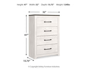 Gerridan - Four Drawer Chest - White / Gray - R&R Furniture Gallery (Fountain Valley, CA)