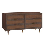 TOV Furniture Sierra 6 Drawer Dresser with sleek wood finish and modern handle design, perfect for stylish bedroom storage.