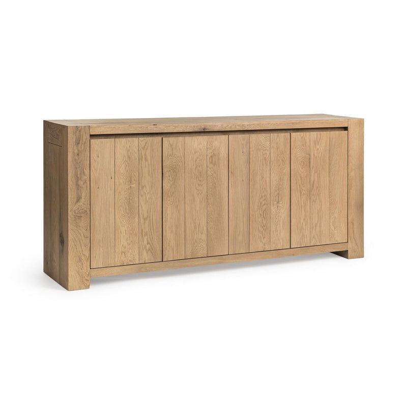 Classic Home Bristol 4-door buffet cabinet with sleek wood finish and ample storage space.