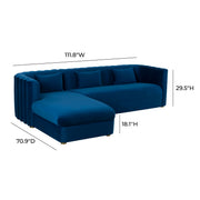 Callie - Velvet Sectional - LAF - R&R Furniture Gallery (Fountain Valley, CA)