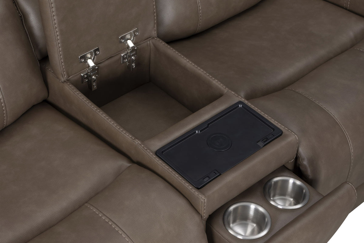 Hancock - Zero Gravity Power Reclining Console Loveseat P3