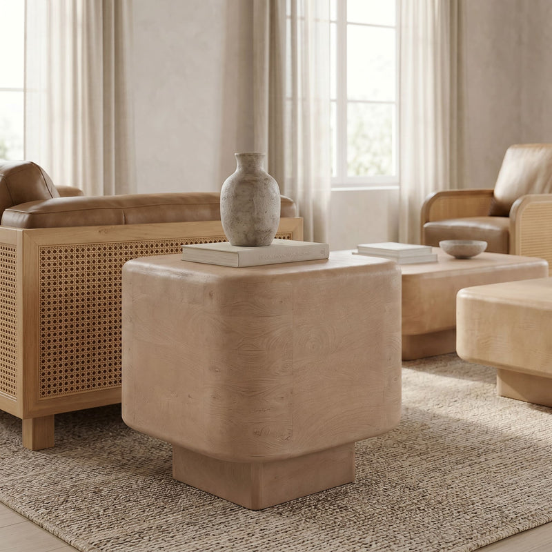 Bruno - Modern Mango Wood Square End Table — view 3