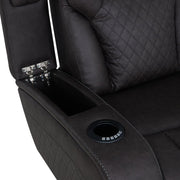 Wendell - Power Motion Sofa With Dropdown Table, Storage, USB & LED - Dark Gray - R&R Furniture Gallery (Fountain Valley, CA)