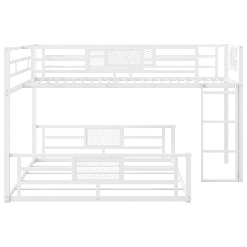 Dreamland L-shaped bunk bed with safety railings and sturdy wooden frame, ideal for space-saving bedroom furniture.