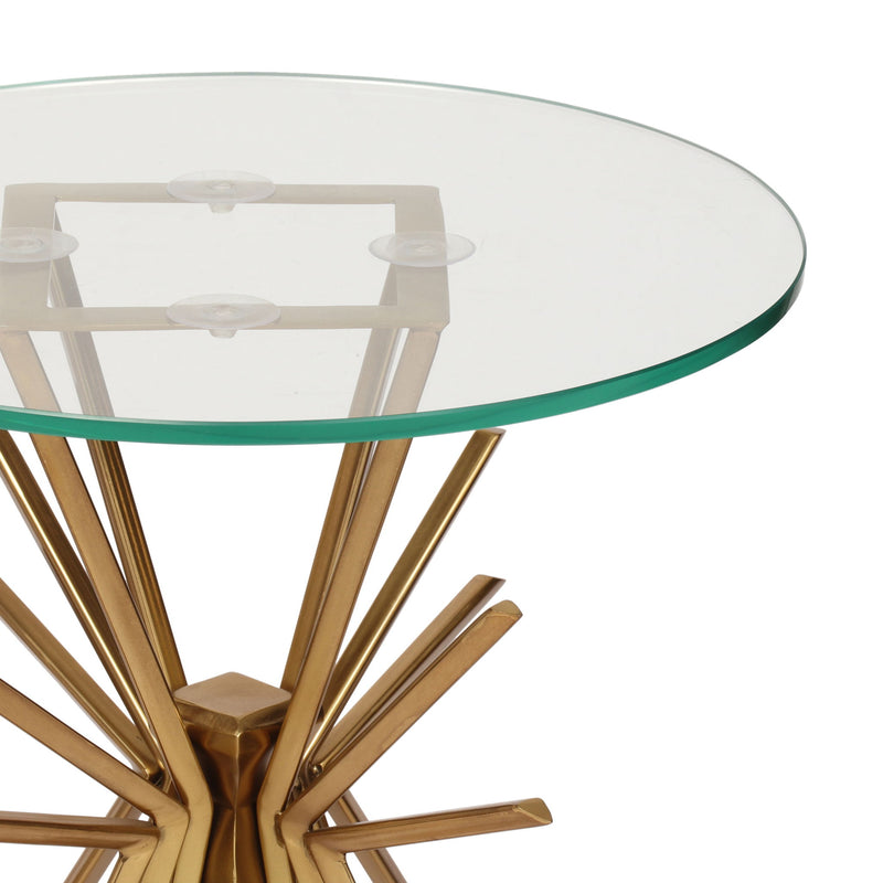 Table With Sunburst Design - Gold - R&R Furniture Gallery (Fountain Valley, CA)