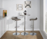 Set of two Lumi Source Ale contemporary adjustable barstools with wooden seats and metal bases, perfect for modern kitchen or bar areas.