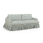 Gertrude TOV Furniture linen weave floral stationary sofa with plush cushions, showcasing elegant floral upholstery and modern design.
