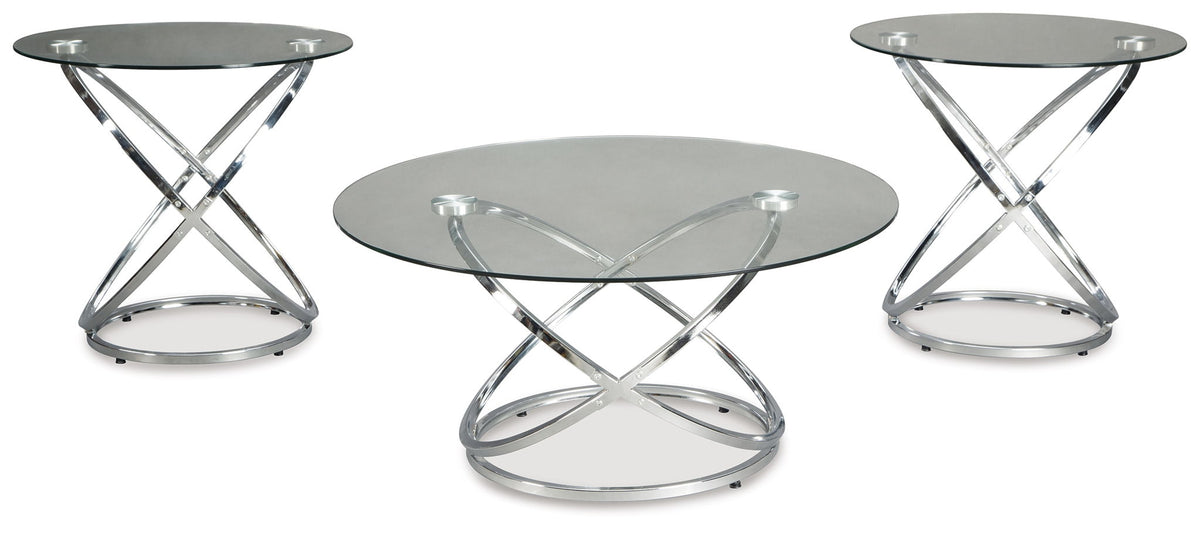 Hollynyx - Occasional Table Set (Set of 3) - Chrome Finish - R&R Furniture Gallery (Fountain Valley, CA)