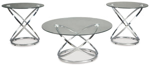 Hollynyx - Occasional Table Set (Set of 3) - Chrome Finish - R&R Furniture Gallery (Fountain Valley, CA)