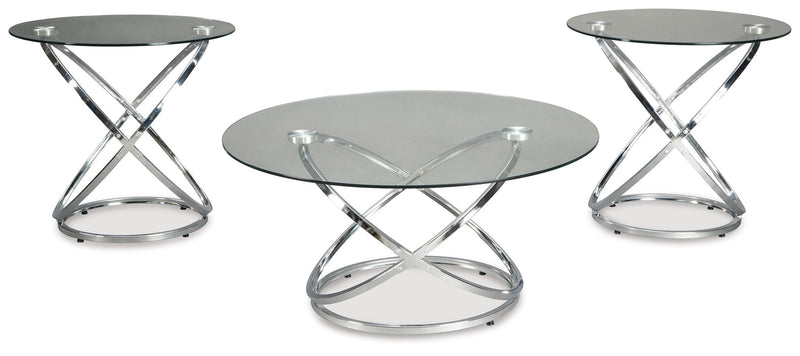 Hollynyx - Occasional Table Set (Set of 3) - Chrome Finish - R&R Furniture Gallery (Fountain Valley, CA)