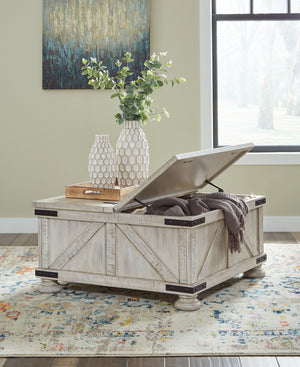 Carynhurst - Cocktail Table with Storage - Whitewash - R&R Furniture Gallery (Fountain Valley, CA)