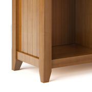 Simpli-Home Acadian handcrafted cube storage organizer with four compartments for versatile home organization.