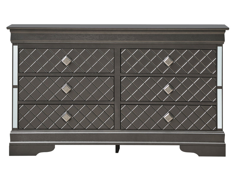 Glory Furniture Verona dresser with four drawers and sleek wood finish, modern bedroom storage furniture.
