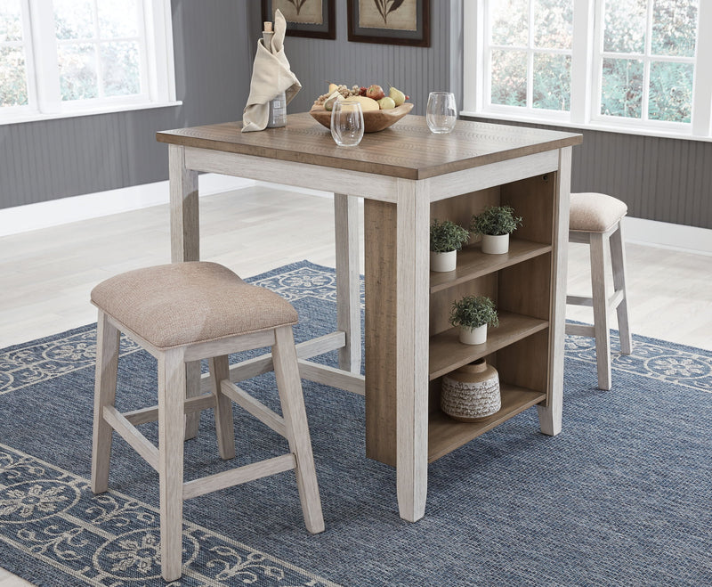 Skempton - RECT DRM Counter TBL Set(Set of 3) - White - R&R Furniture Gallery (Fountain Valley, CA)