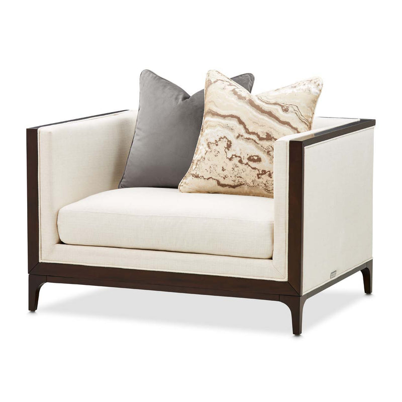 Belmont Place - Matching Chair - Cream / Espresso - R&R Furniture Gallery (Fountain Valley, CA)