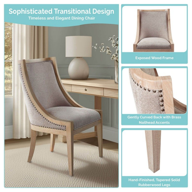 Upholstered Dining Chair With Nailhead Trim - R&R Furniture Gallery (Fountain Valley, CA)