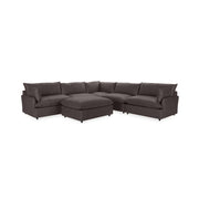Classic Home Caplan 6-piece modular sectional with ottoman, shown as a stylish 2-piece living room set in a modern living space.