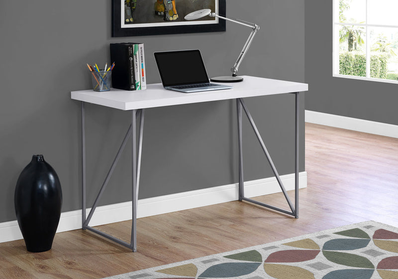 Computer Desk For Home Office Laptop, Contemporary & Modern - White - R&R Furniture Gallery (Fountain Valley, CA)
