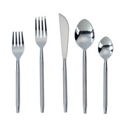 Ribbed - Stainless Steel Flatware (Set of 5) - Silver - R&R Furniture Gallery (Fountain Valley, CA)