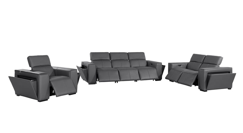 1224 - 6-Piece Modular Power Reclining Sofa, Loveseat & Chair Set In With 6 Power Recliners & Power Headrests