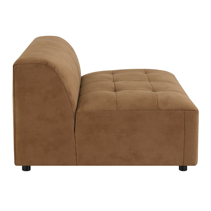 Zoey - Modular - Armless Chair - Chocolate Suede - R&R Furniture Gallery (Fountain Valley, CA)