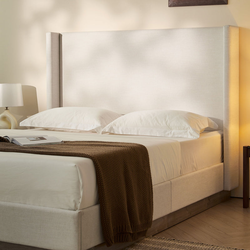 Hosford - Minimalist Upholstered Wingback Bed - R&R Furniture Gallery (Fountain Valley, CA)